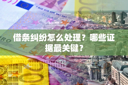 济南借条纠纷怎么处理？哪些证据最关键？