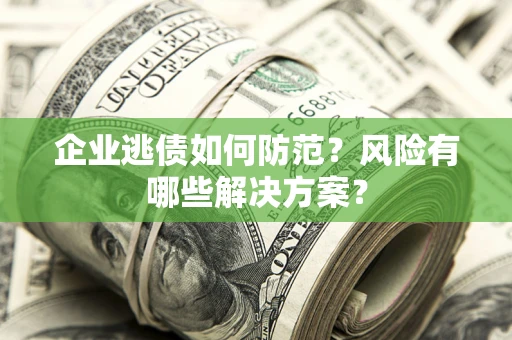 济南企业逃债如何防范？风险有哪些解决方案？