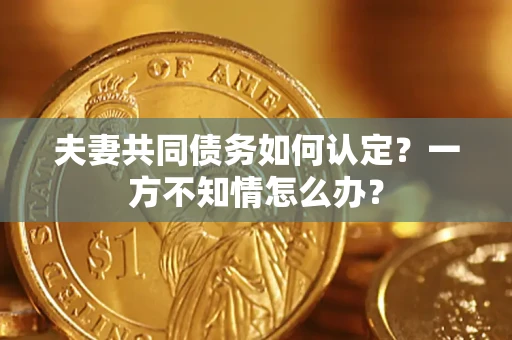 济南夫妻共同债务如何认定？一方不知情怎么办？