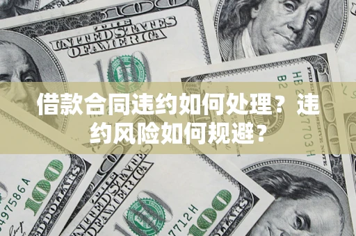 济南借款合同违约如何处理？违约风险如何规避？